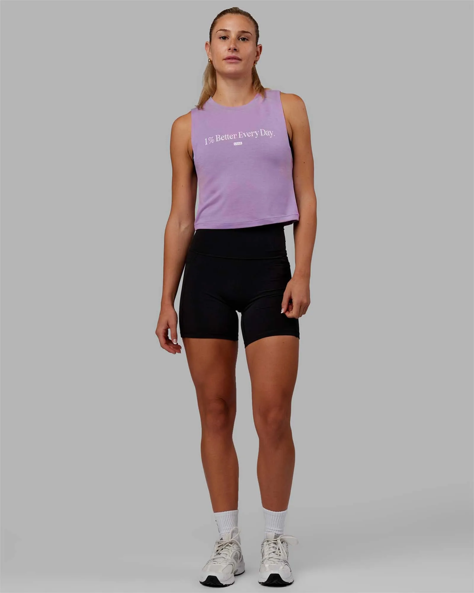 1% Better Training Tank - Lilac-White