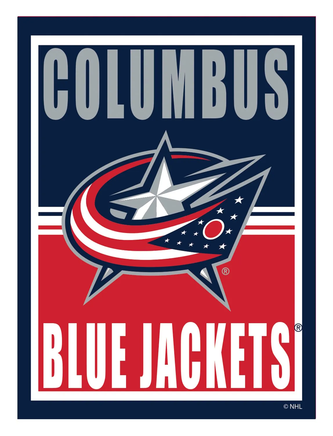 15.5"L x 11.5"H Medium Metal Wall Sign, Columbus Blue Jackets,6m4357usm