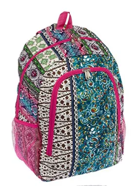 16.5" Print School Travel Multipurpose Backpack Bag (Bohemium Pink)