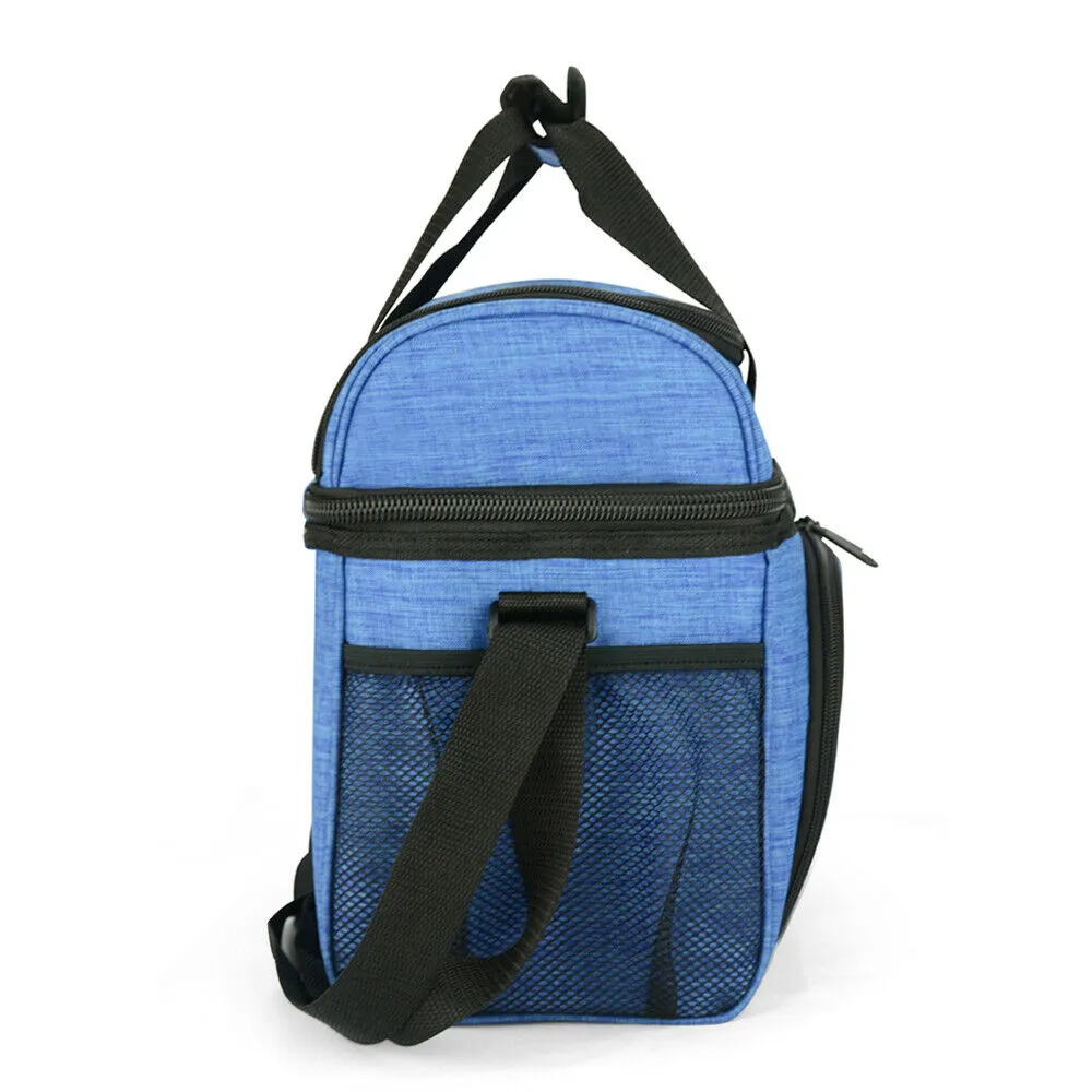 19L Dual Compartment Insulated Lunch Bag Cooler Bag - Blue