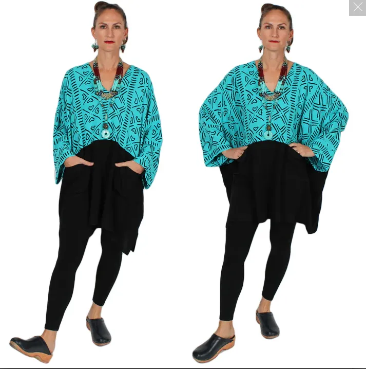 3 Stunning Nobi Tribal Dairi Fashions Nobi Cowl 2Pocket Tunic Top Boho Plus Resort Wear Sml-7x