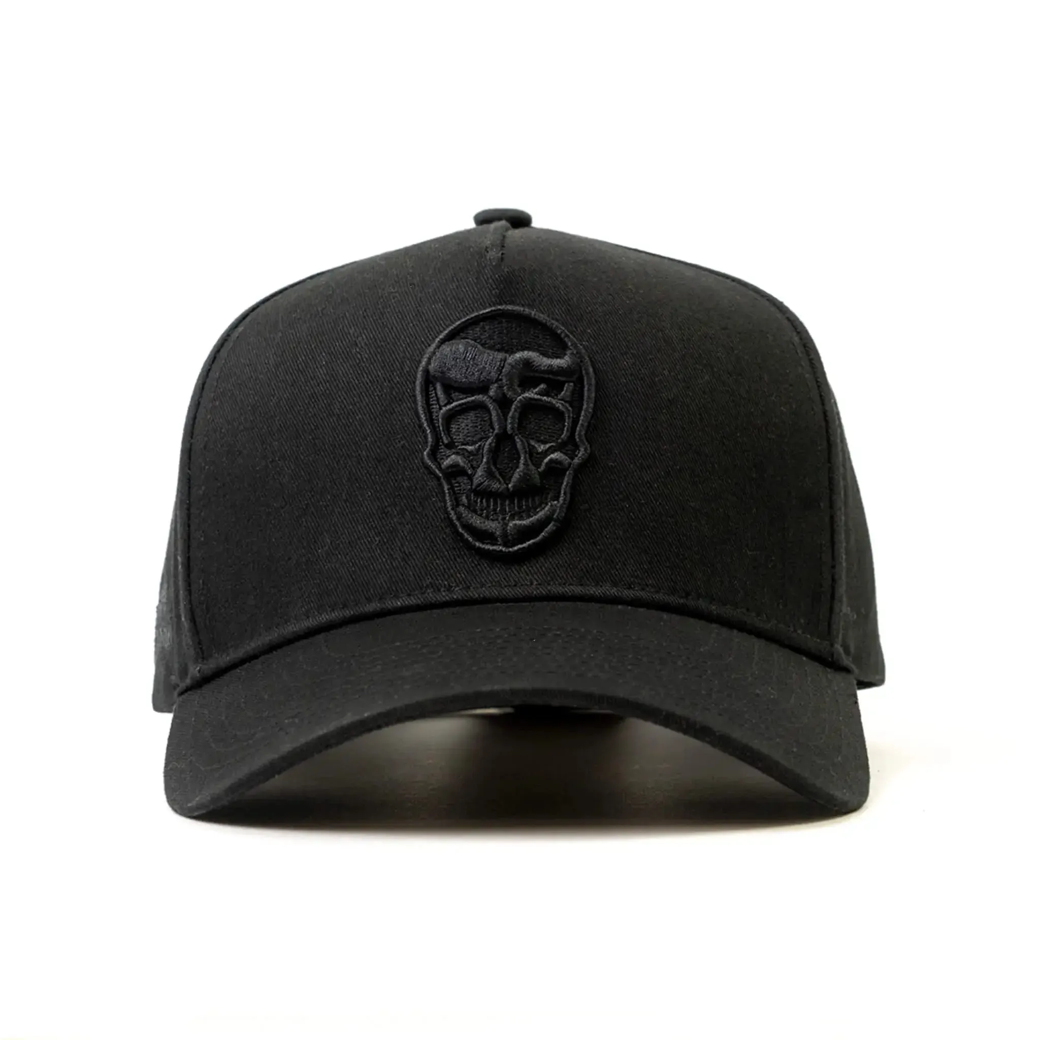 5-Panel Skull Hat - Black