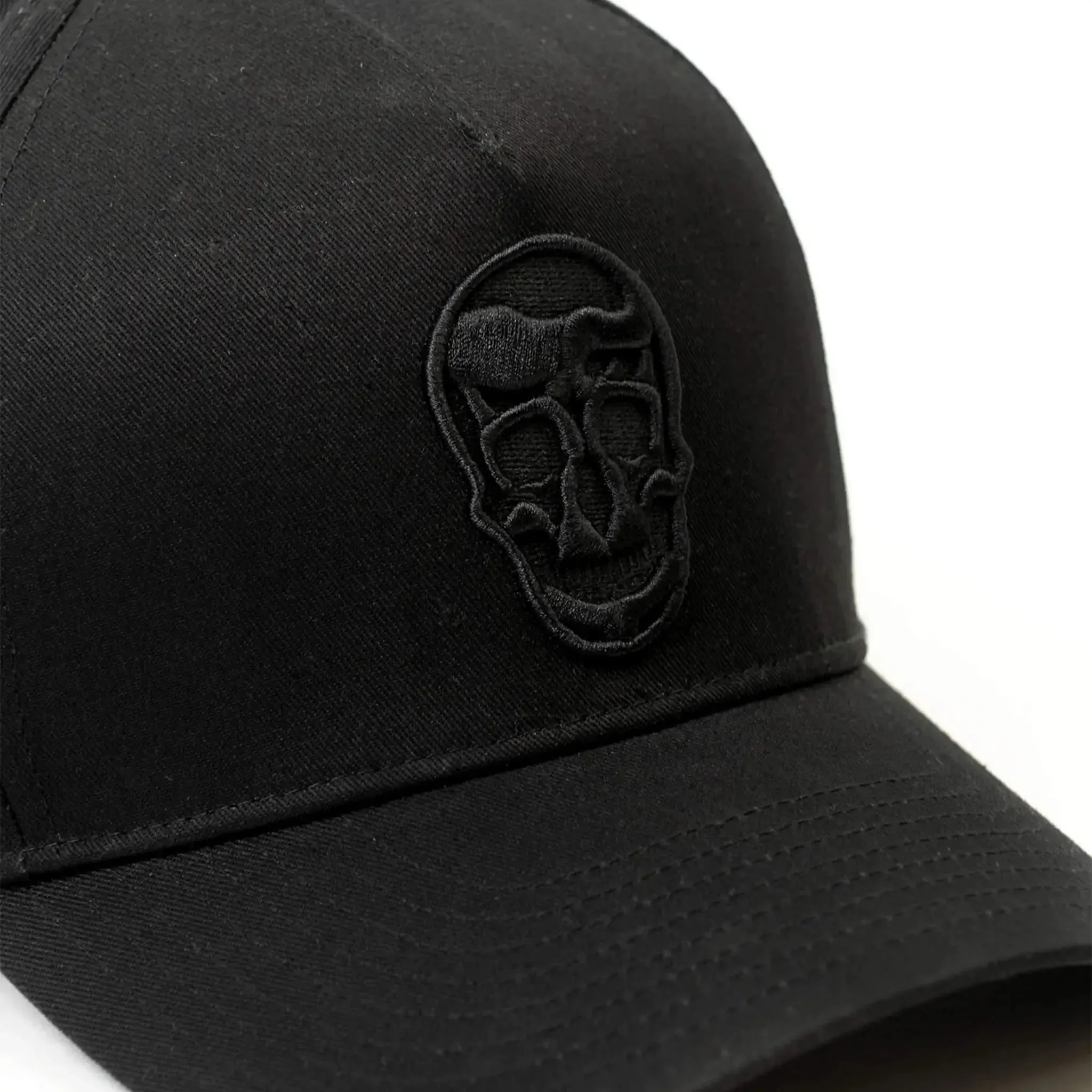 5-Panel Skull Hat - Black