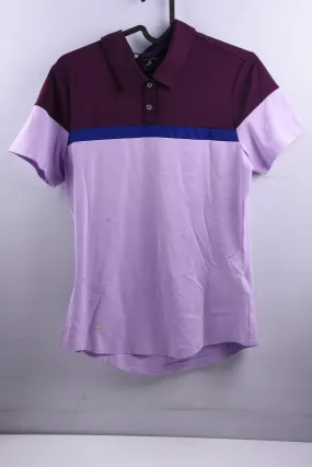 Adidas Ladies Colour Blocked Polo / Lilac, Purple / UK S