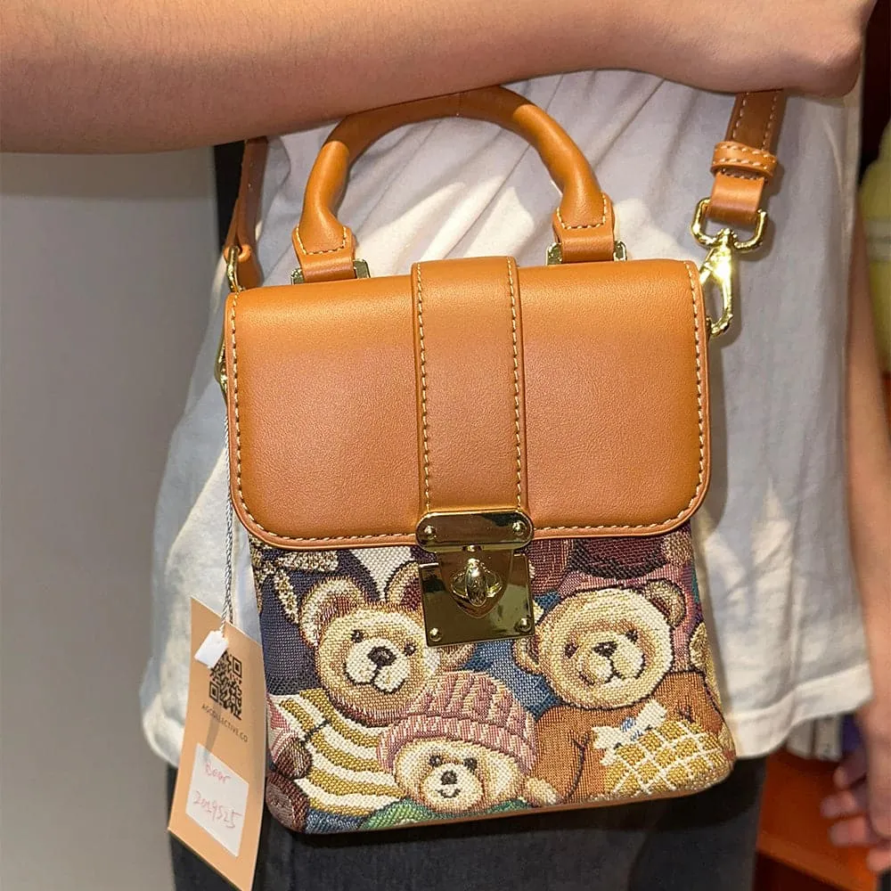 AG Collective Mini Crossbody Cute Bear Pattern Women's Bag