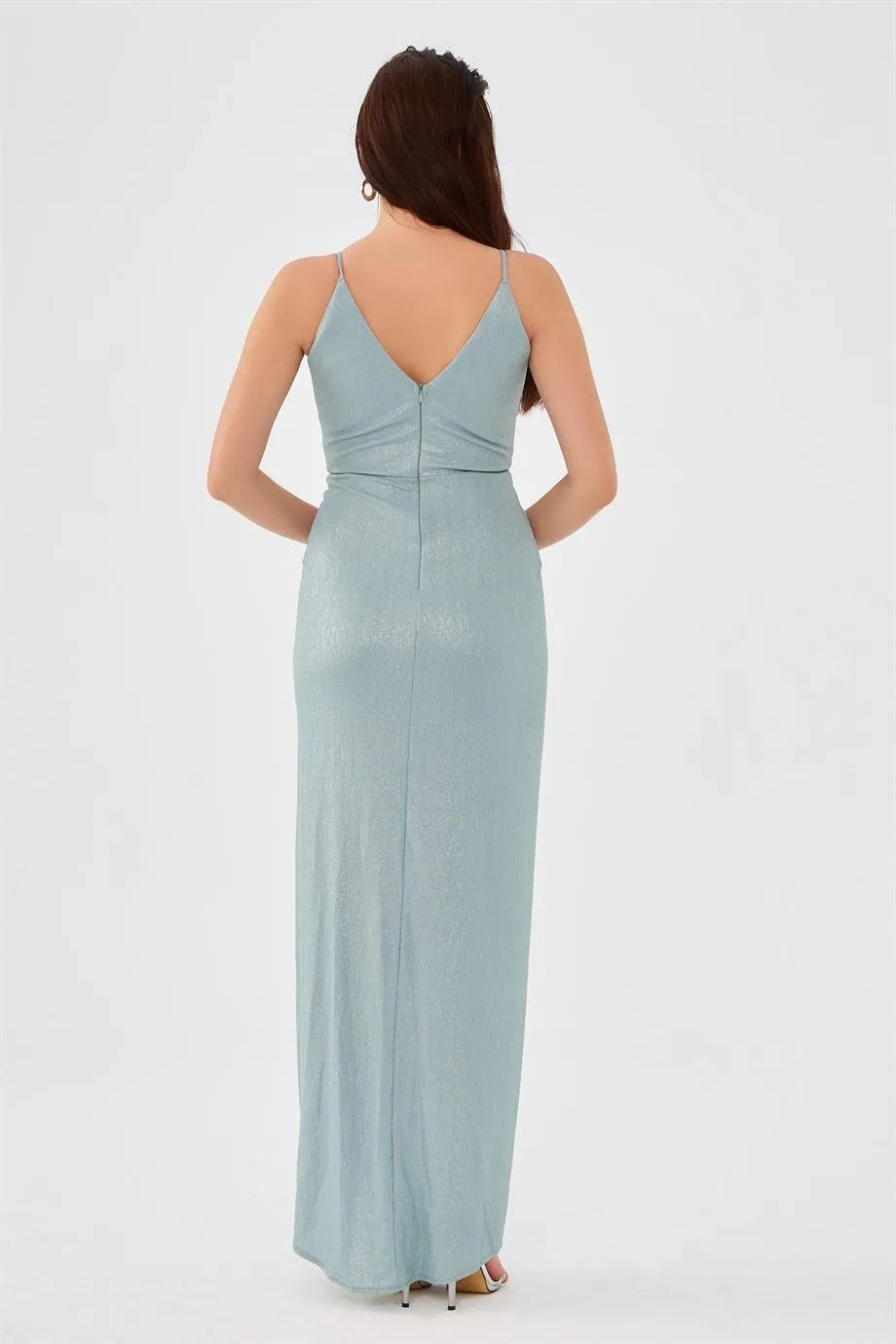 Angelino Mint Laki Dressing Cruve Slit Evening Dress