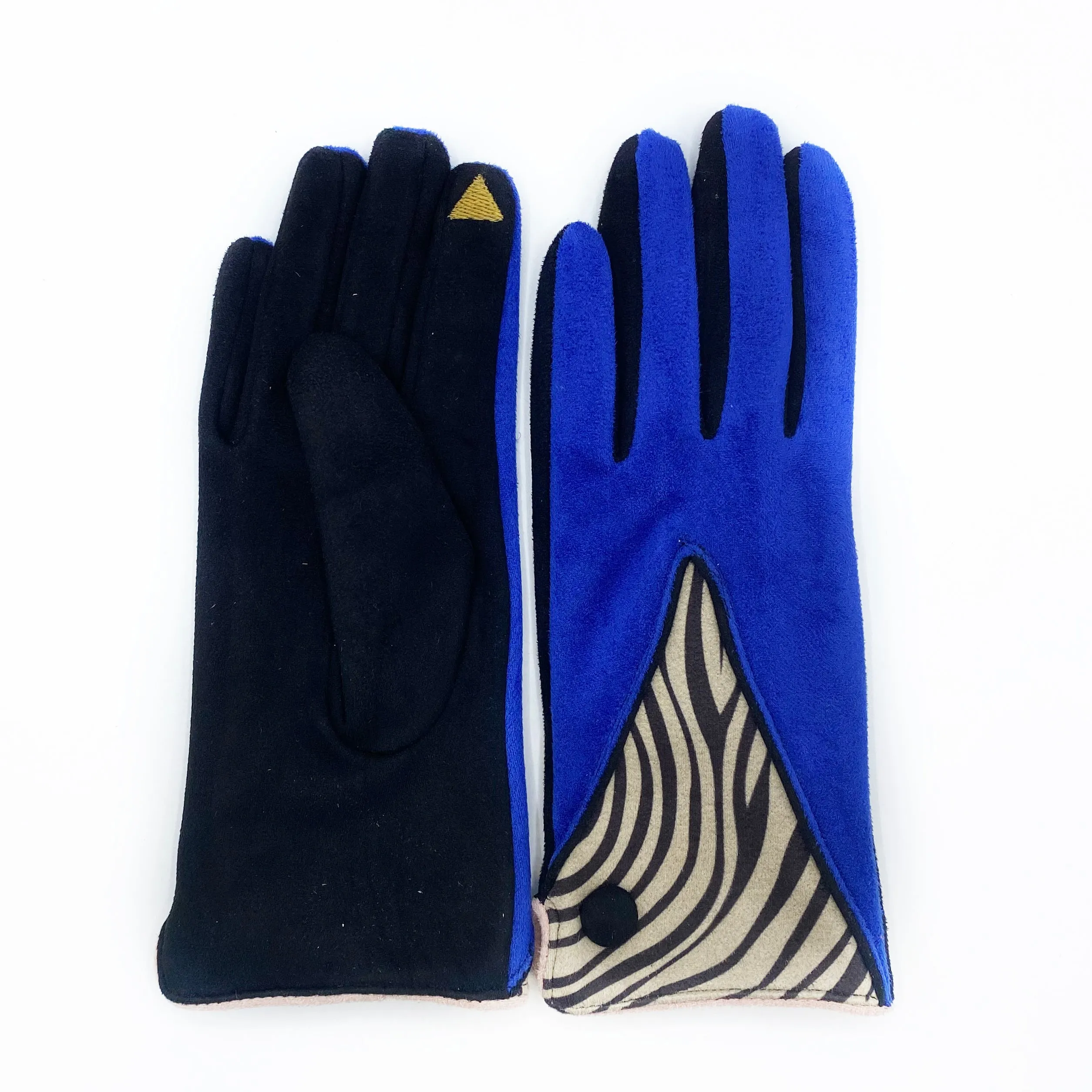 Animal Zebra Print Blue Gloves