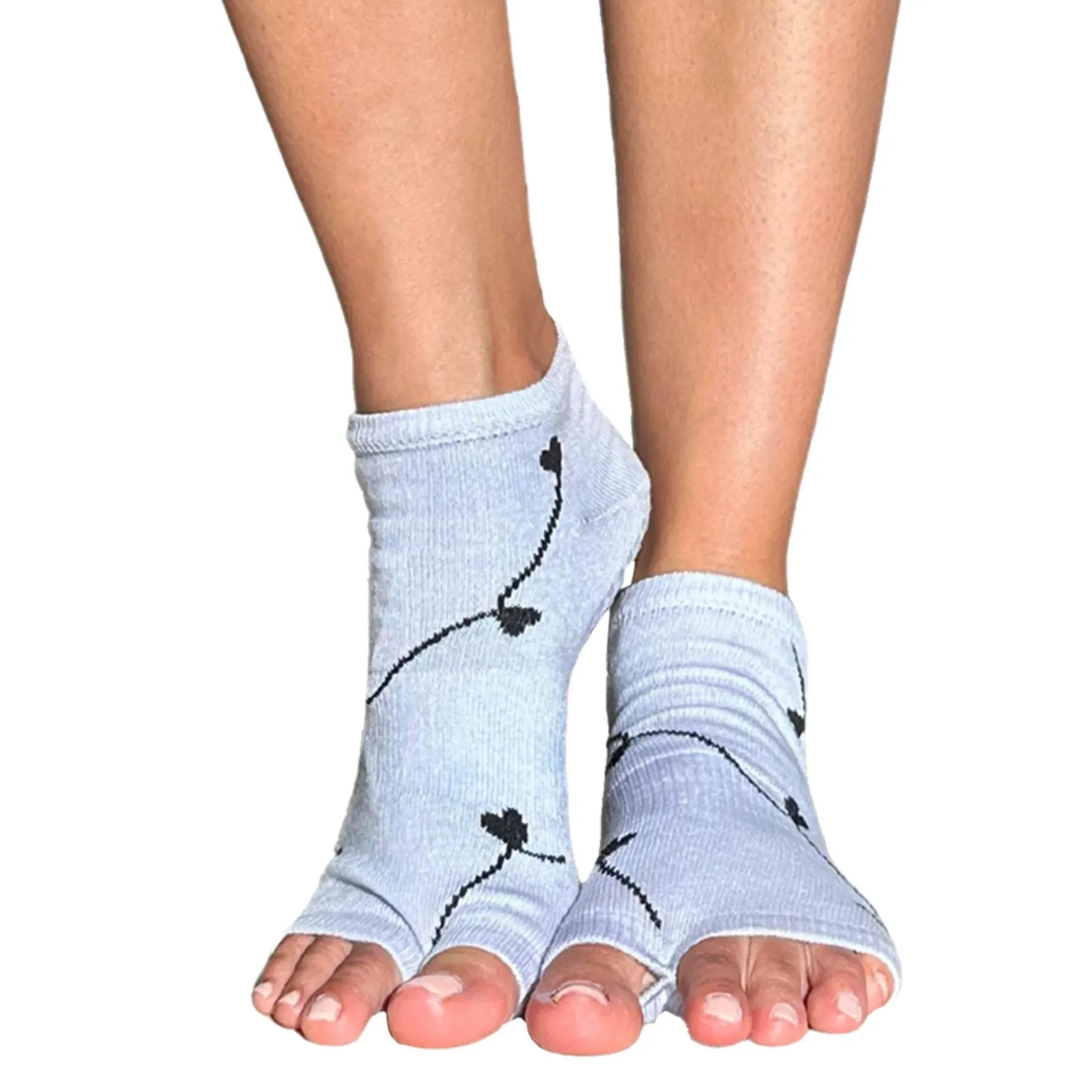 Anklet Grip Socks - Heart Strings Lilac (Barre / Pilates)