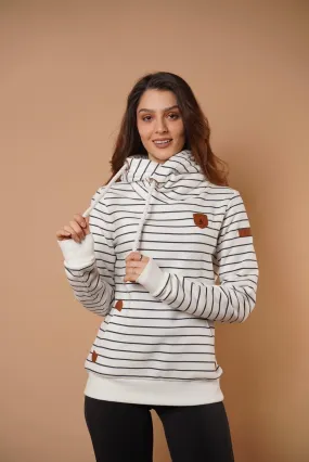 Artemis Print Ivory Stripe Hoodie