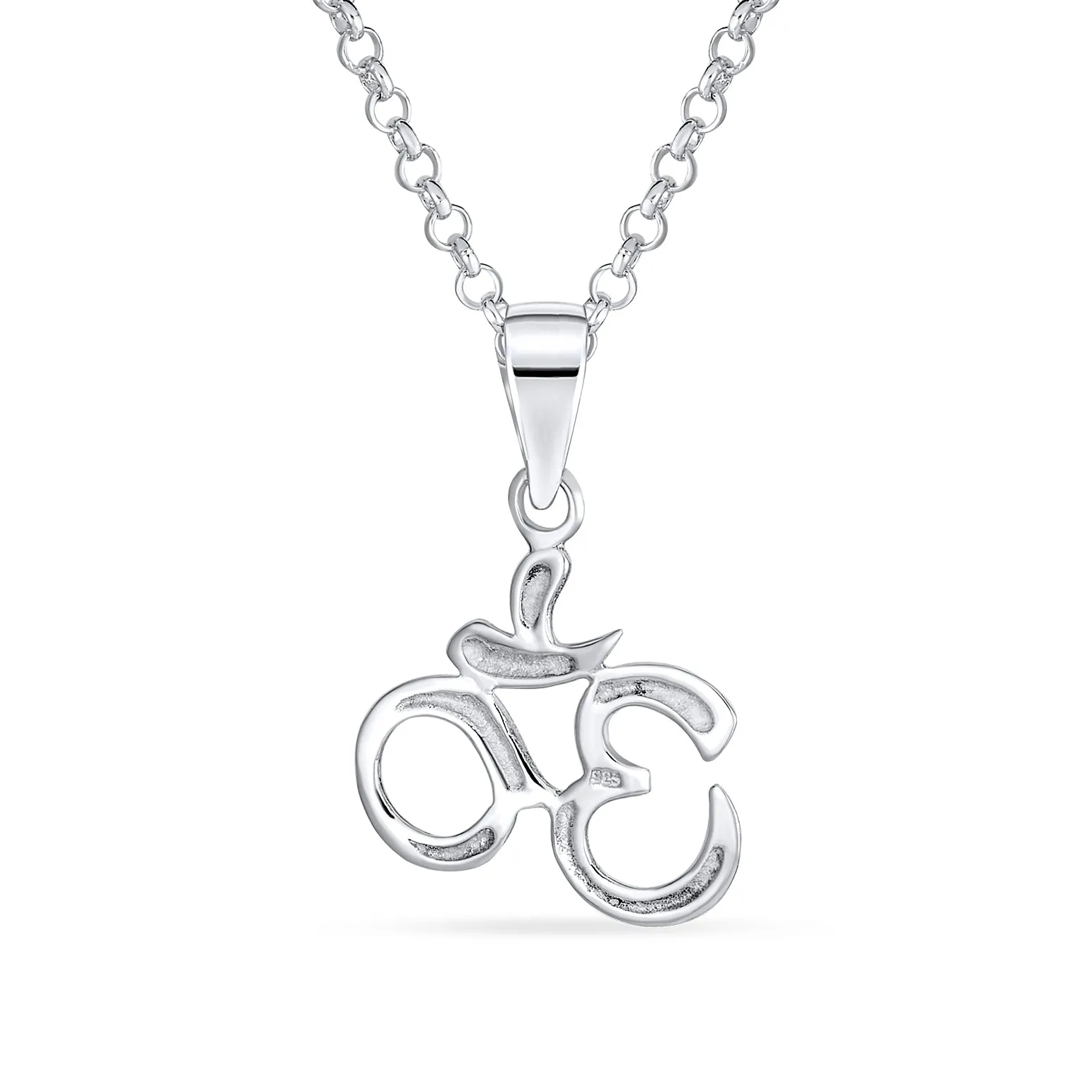 Aum Om Spiritual Pendant Necklace Rose Gold Plated Sterling Silver