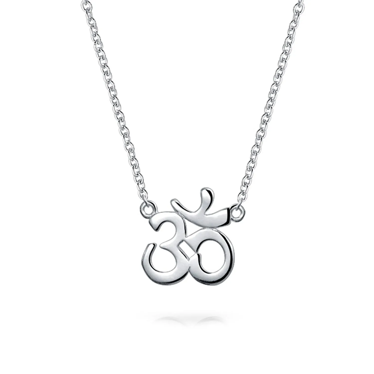 Aum Om Spiritual Pendant Necklace Rose Gold Plated Sterling Silver