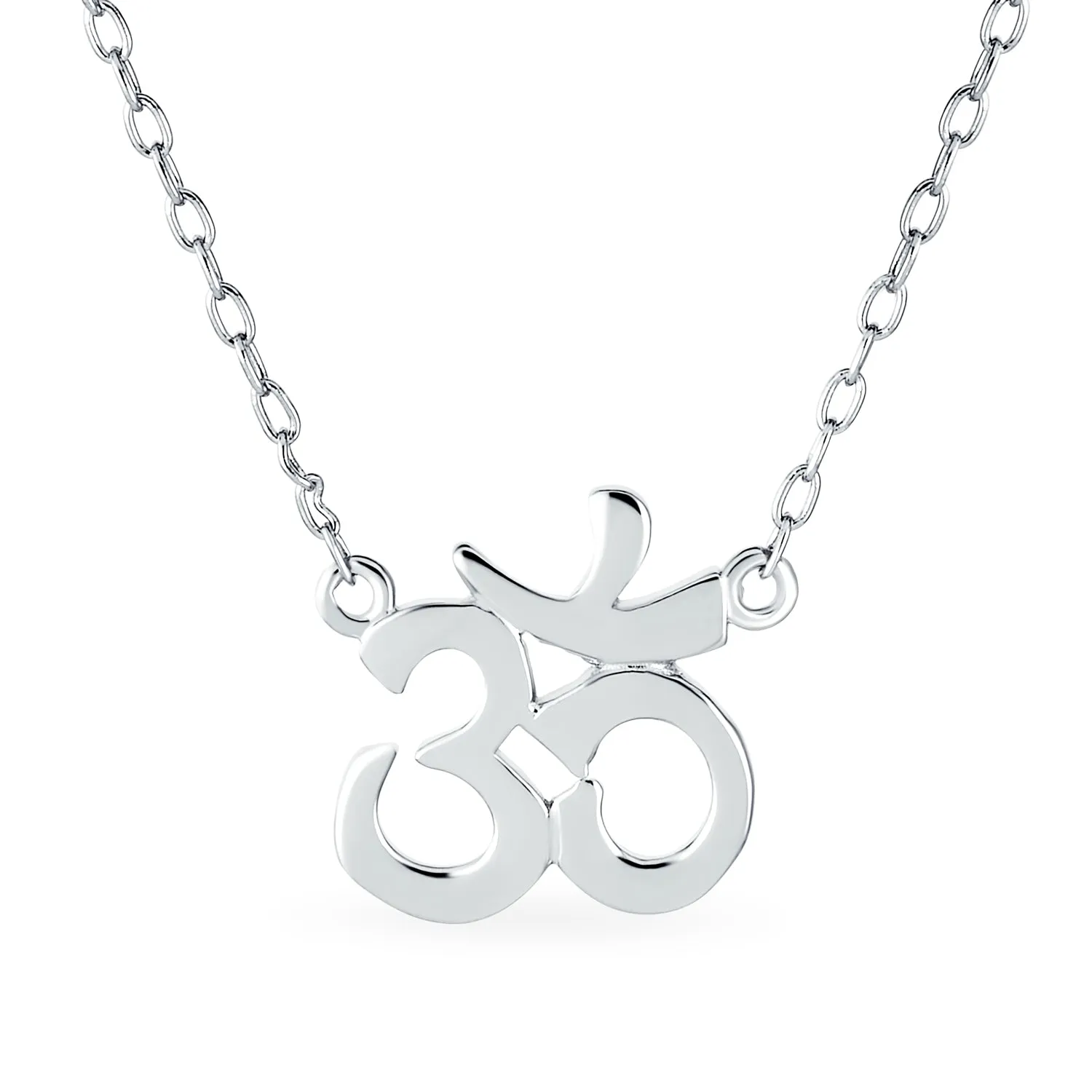 Aum Om Spiritual Pendant Necklace Rose Gold Plated Sterling Silver