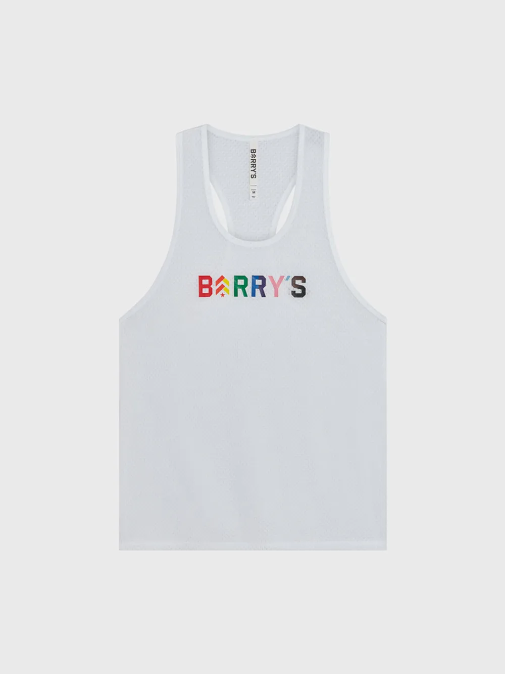 BARRY'S PRIDE RELAY WHITE MESH TANK