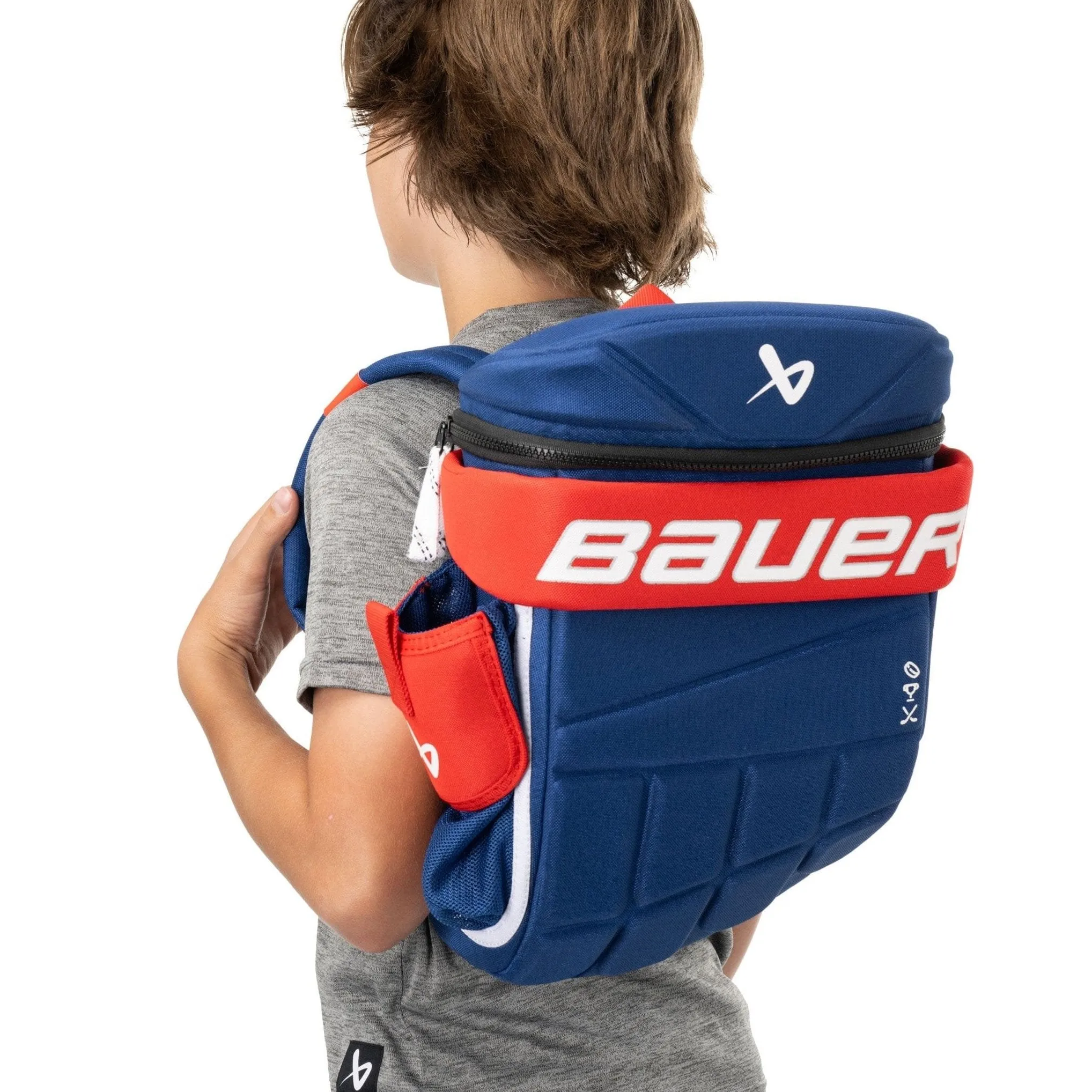 Bauer Glove Youth Backpack Bag - Blue / Red