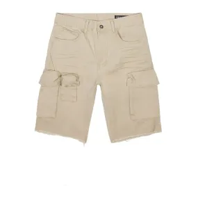 Big and Tall - Garment Washed Twill Cargo Shorts - Sand