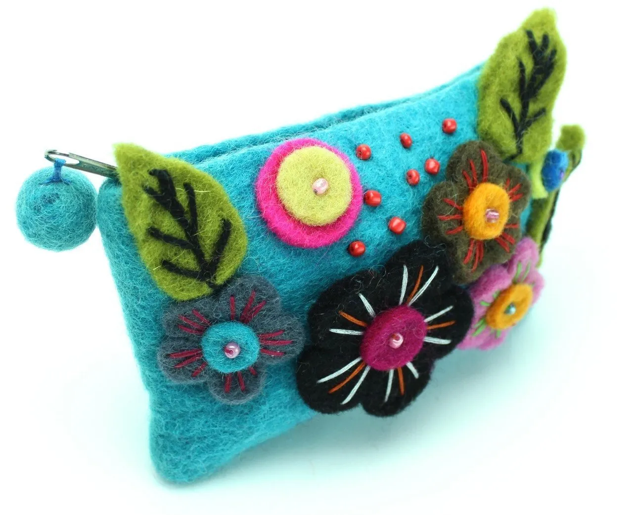 Blue Flowered Coin Purse