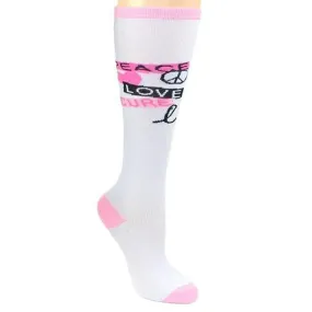 Breast Cancer Awareness Socks White  Women's Knee High Socks