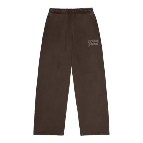 Broken Planet Wide Leg Sweatpants Washed Mocha Brown