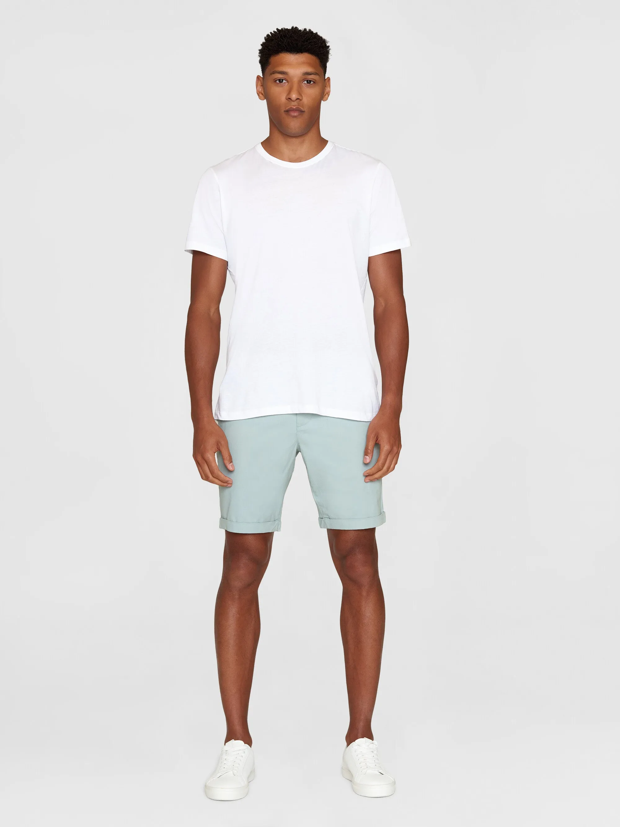 CHUCK regular chino poplin shorts - Gray Mist