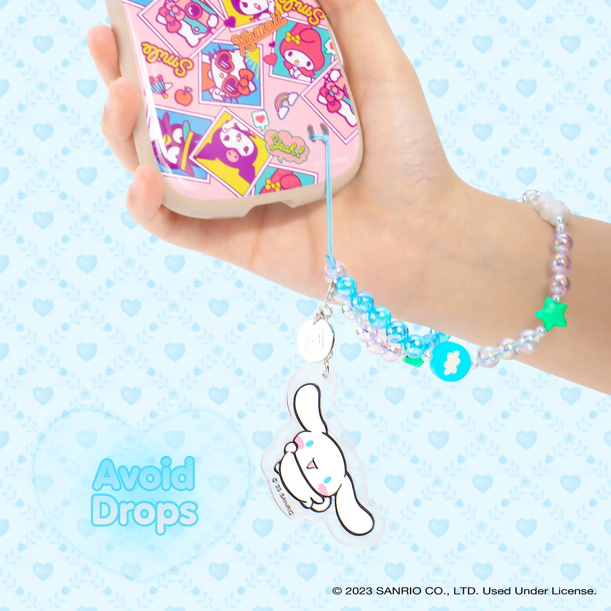 Cinnamoroll Beaded Charm Mobile Phone Wrist Strap