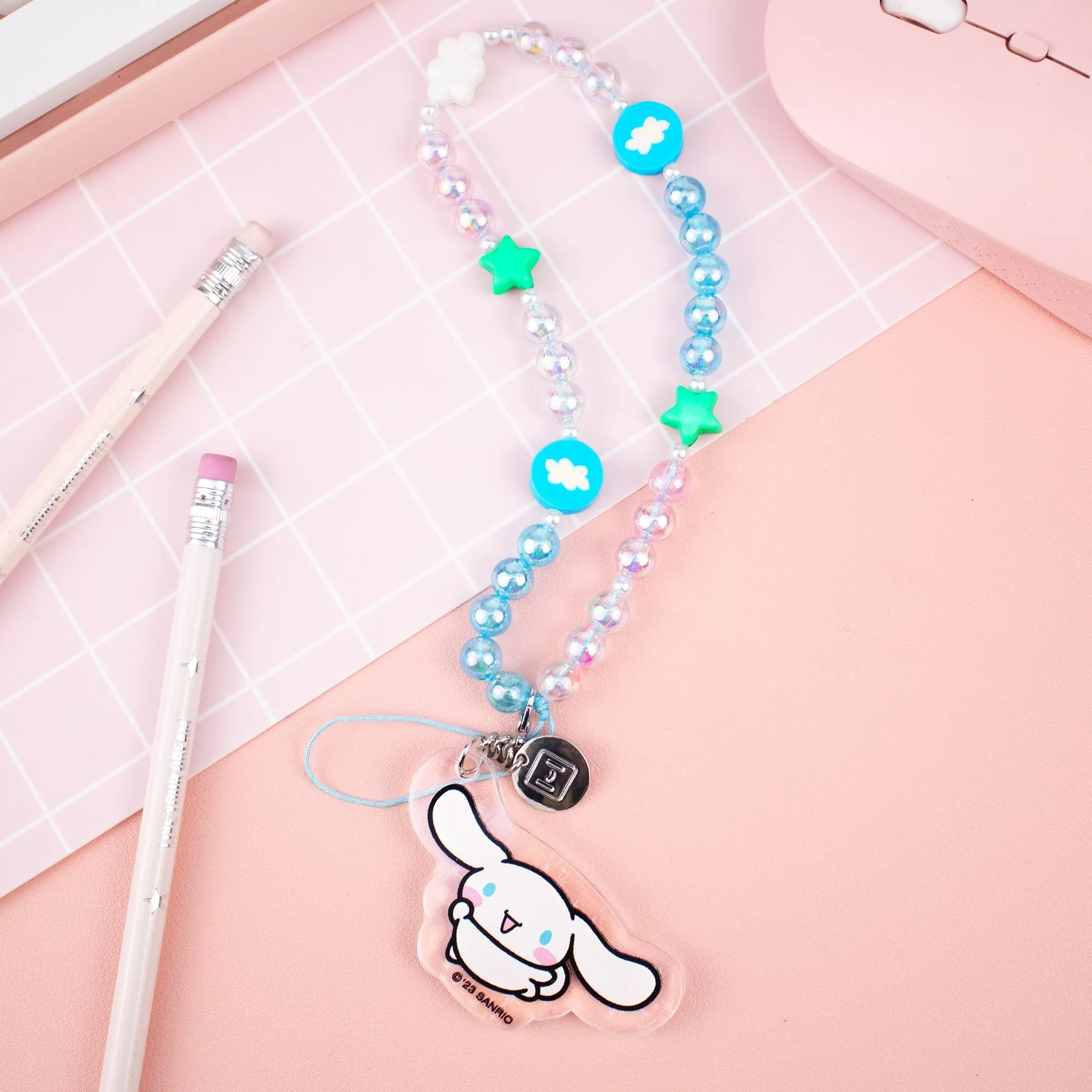 Cinnamoroll Beaded Charm Mobile Phone Wrist Strap