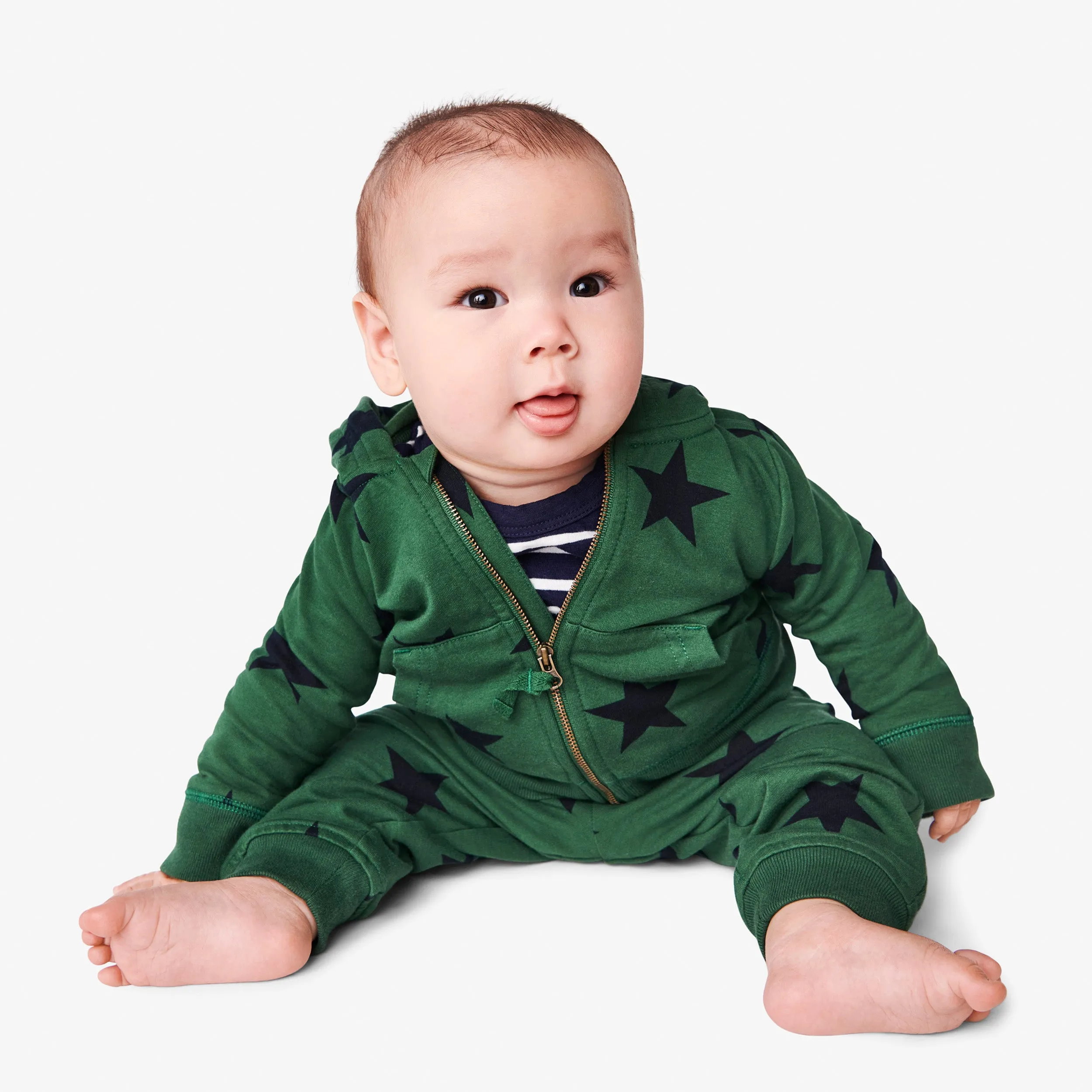 Clearance baby zip hoodie in bold stars