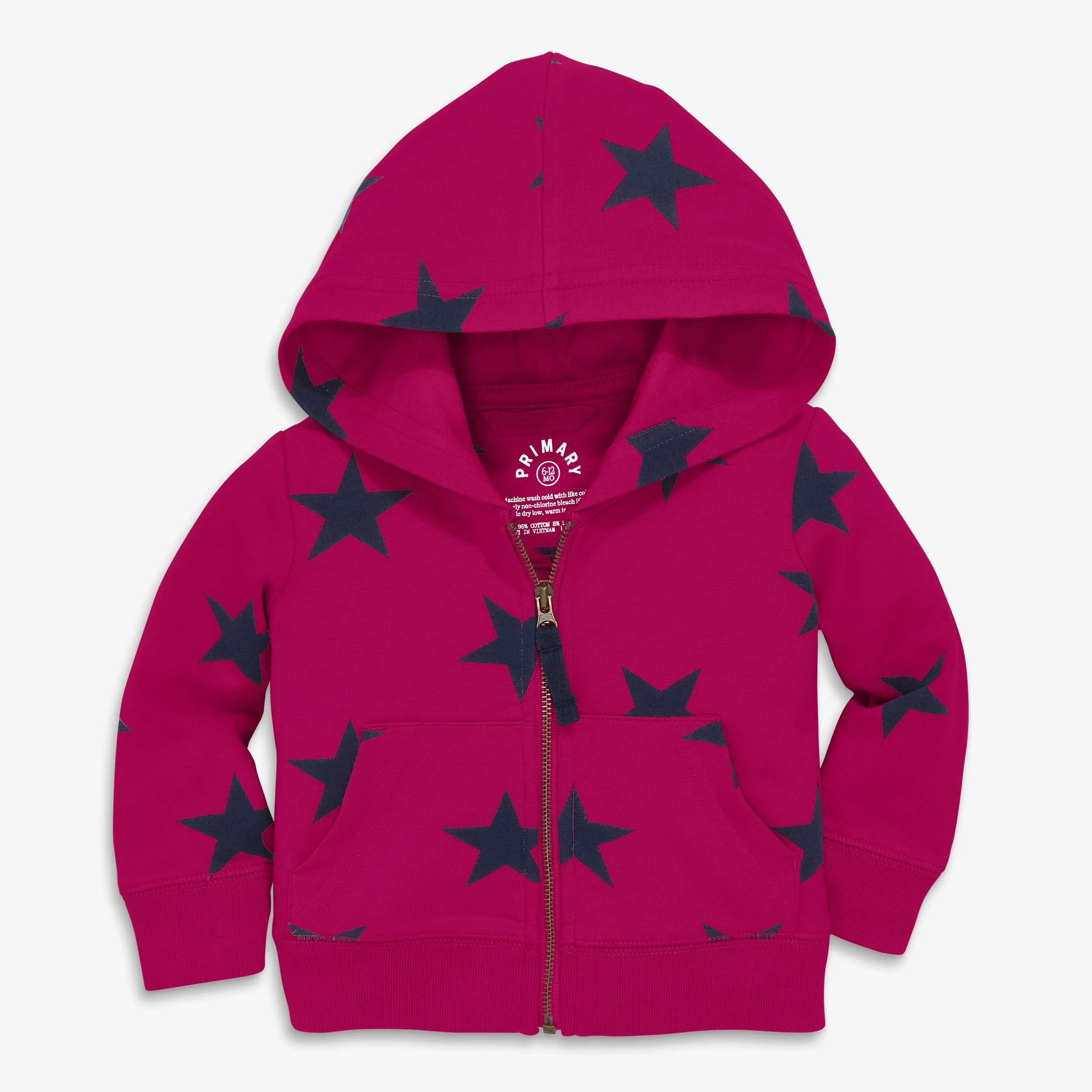 Clearance baby zip hoodie in bold stars