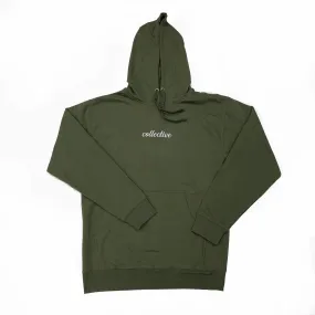 Collective Expectations Embroidered Olive Pullover Hoodie Sweater