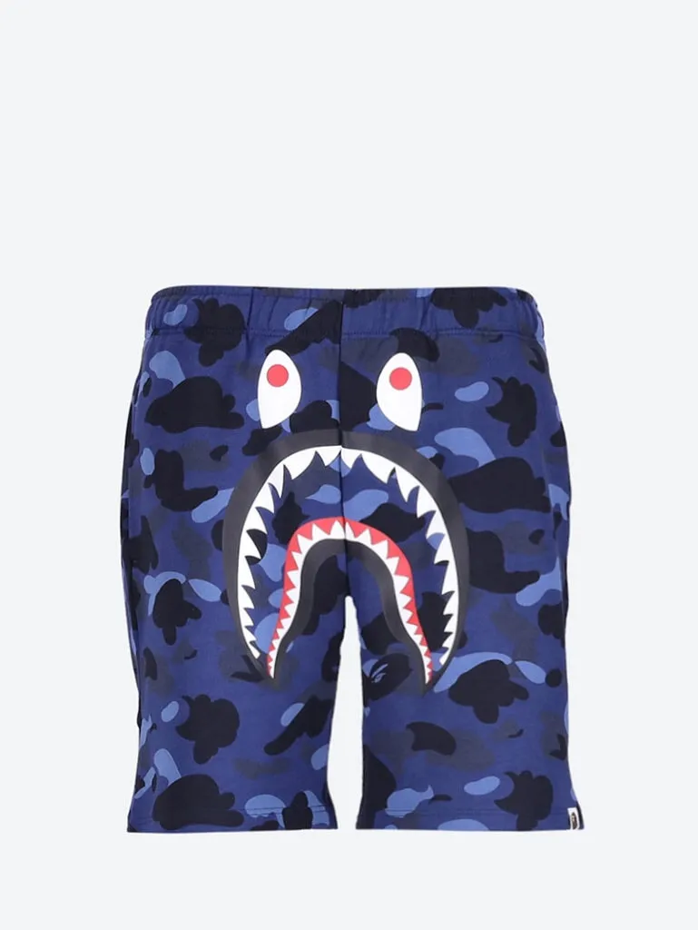 Color camo shark sweatshorts