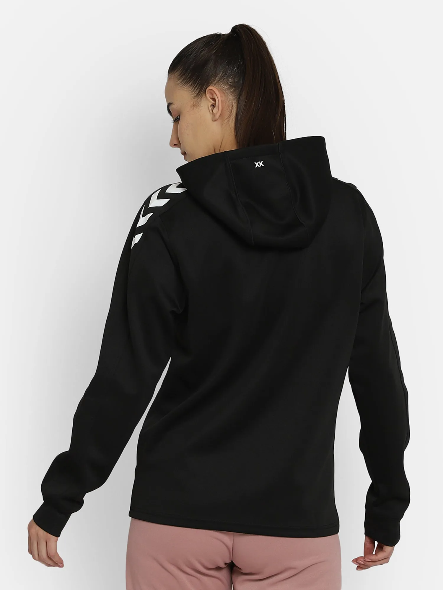 Core Xk Women Polyester Black Hoodie