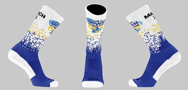 Custom World Down Syndrome Day Crew Sock - Original Design