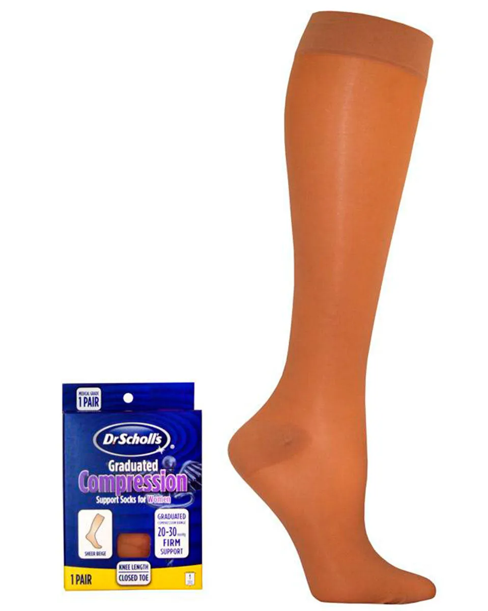 Dr. Scholl's Women's Premier Sheer 20-30 mmHg Closed Toe Knee Highs, Clearance