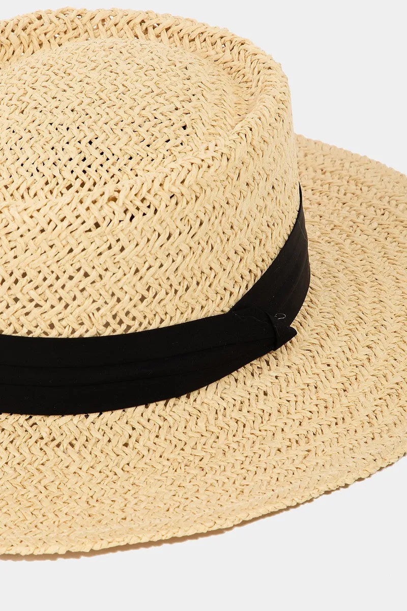 FAME STRAW BRAIDED PORK PIE HAT