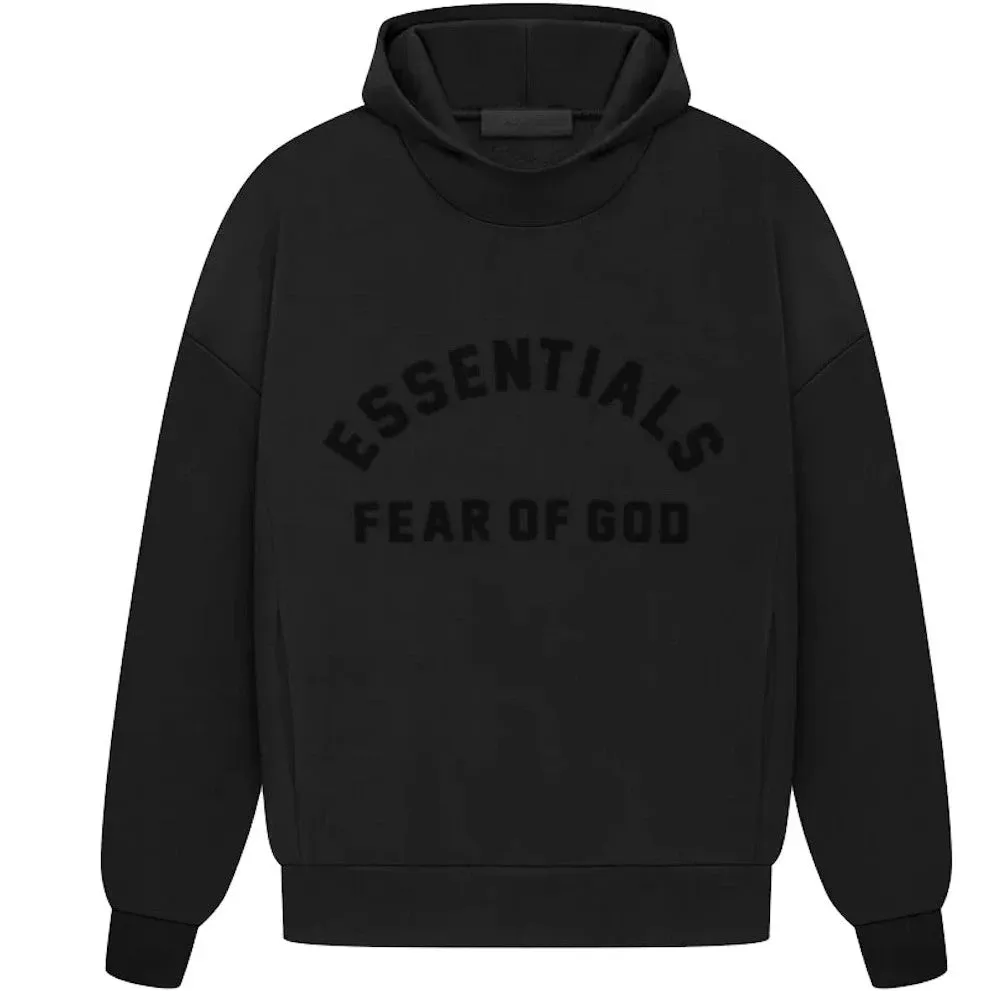 Black FEAR OF GOD Essentials Hoodie (SS23) - Jet Black Variant