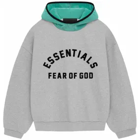 FEAR OF GOD Essentials nylon fleece hoodie light heather/mint leaf (SS24)