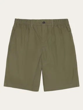 FIG loose poplin elastic waist string shorts - GOTS/Vegan - Burned Olive