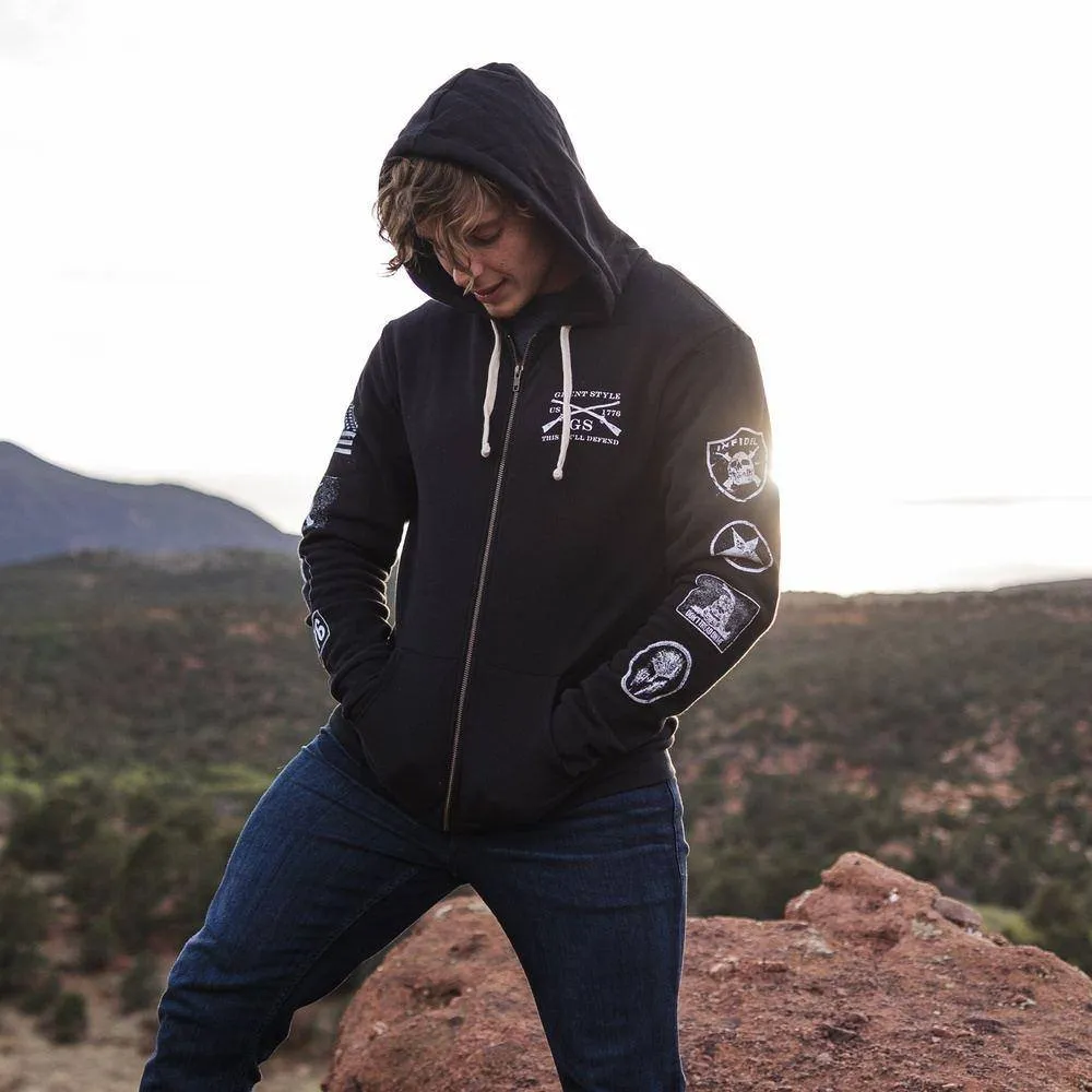 Grunt Style Patch Full-Zip Hoodie - Black