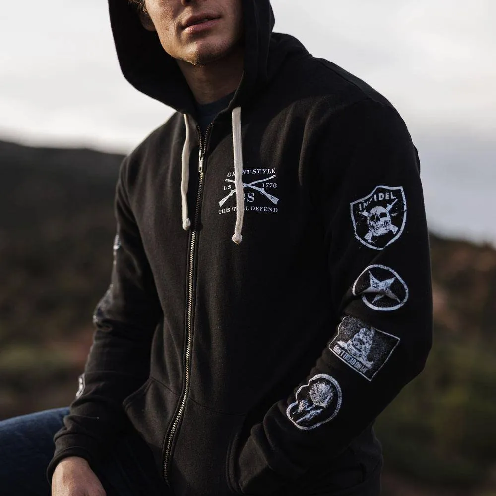 Grunt Style Patch Full-Zip Hoodie - Black