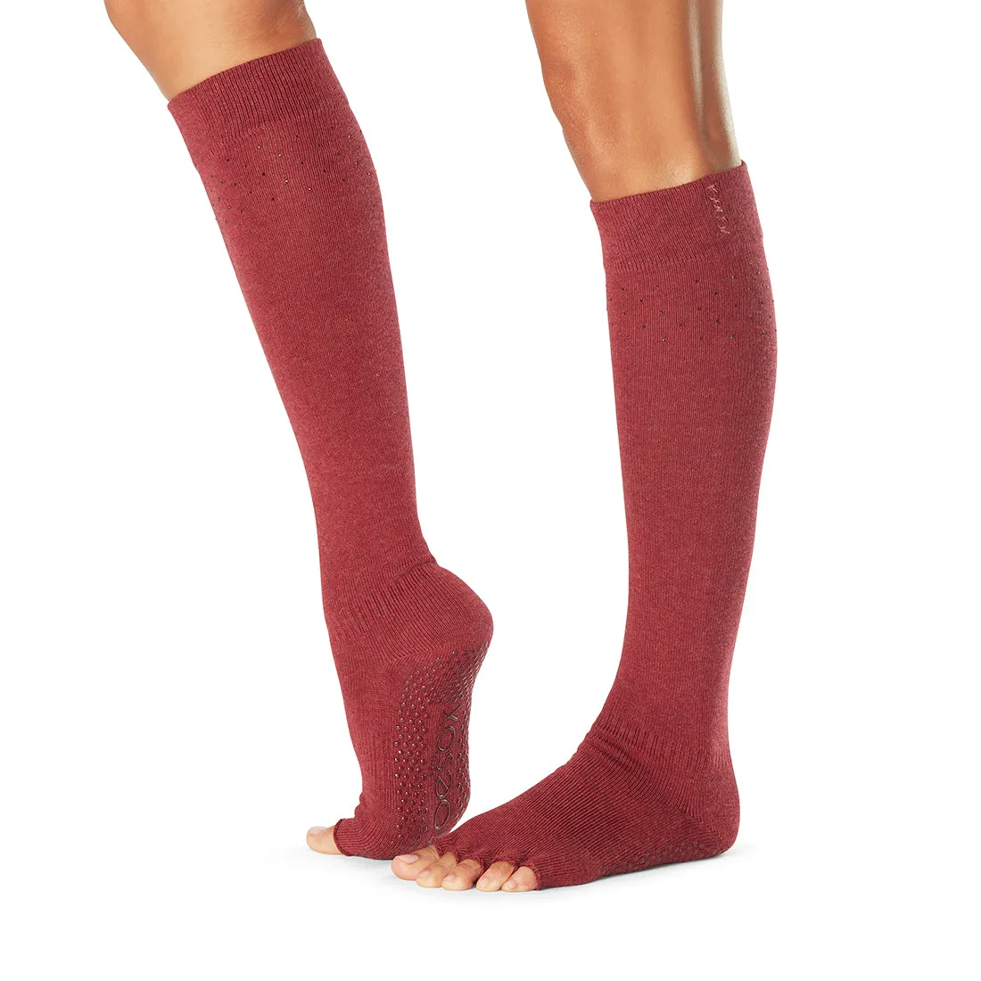 Half Toe Scrunch Knee High Grip Socks *