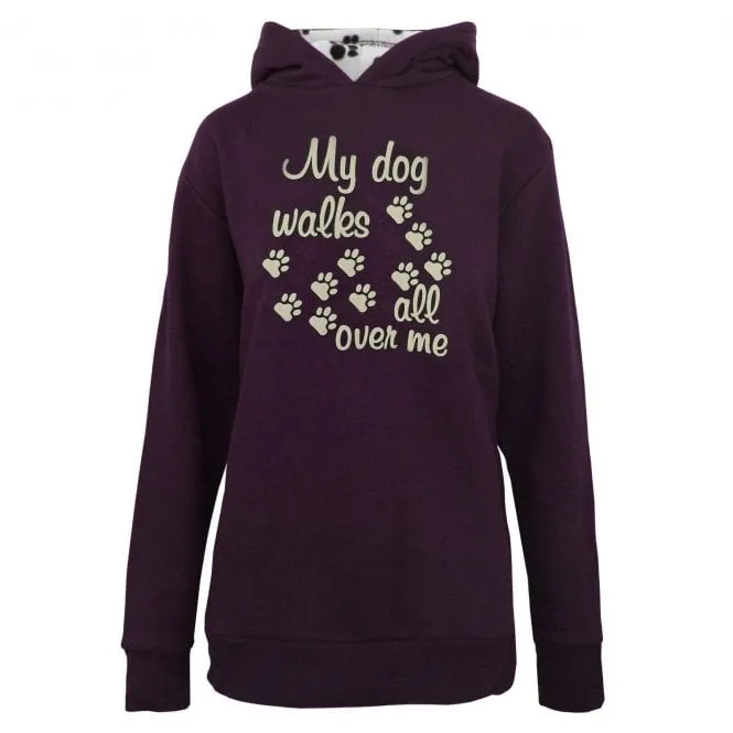 Hazy Blue Womens Hooded Sweatshirts -Scooby - My Dog Walk All Over Me - Scooby