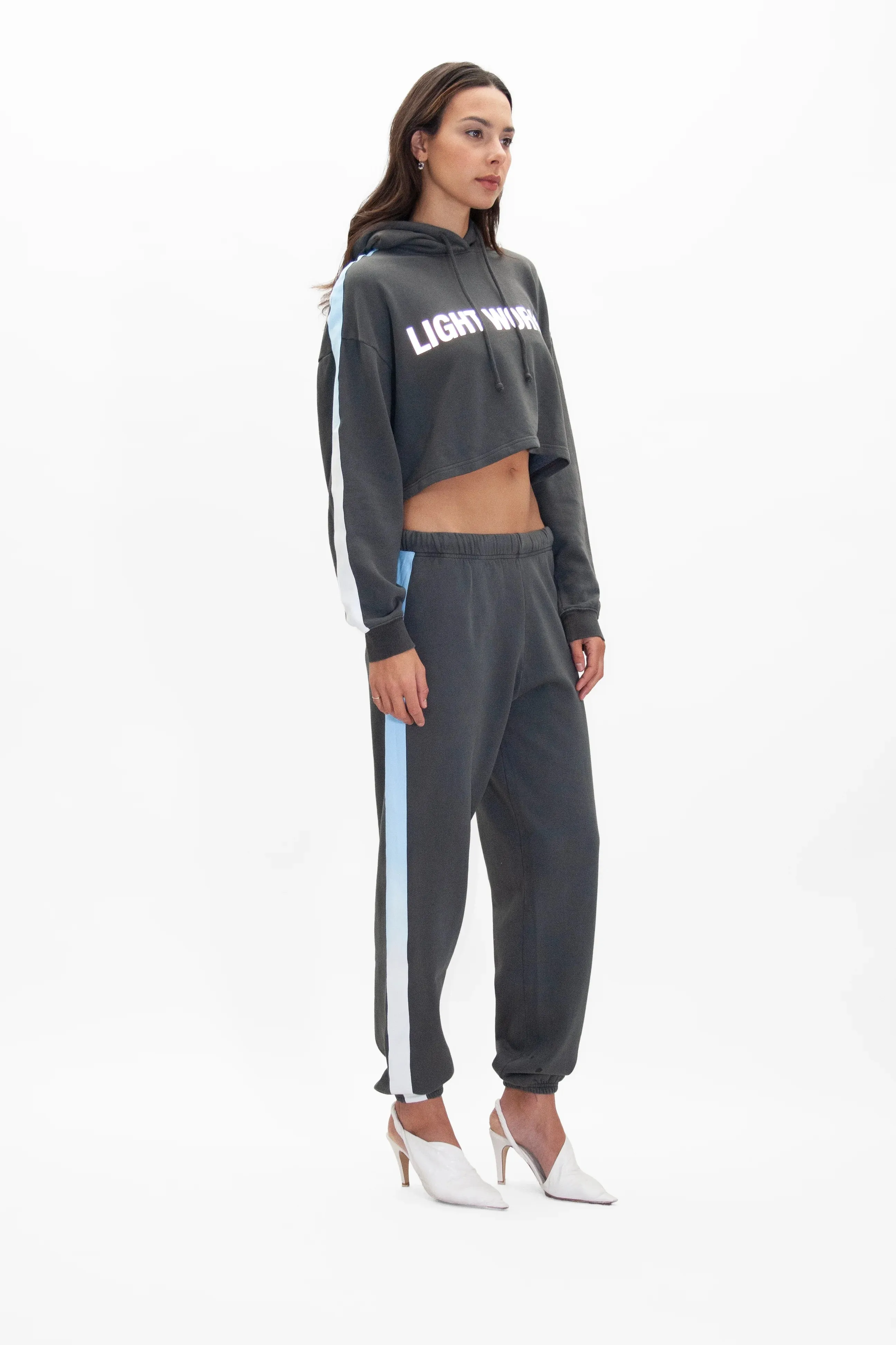 Light Worker Cropped Hoodie in Space Glow