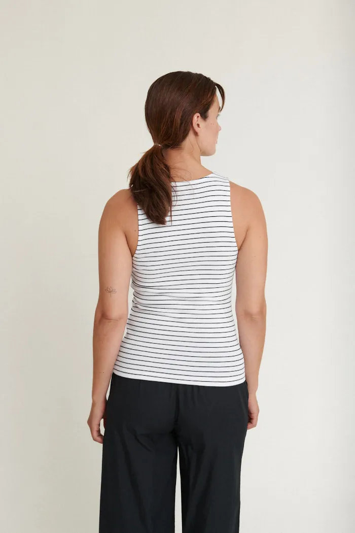 Ludmilla Racing Tank - Bright white / black