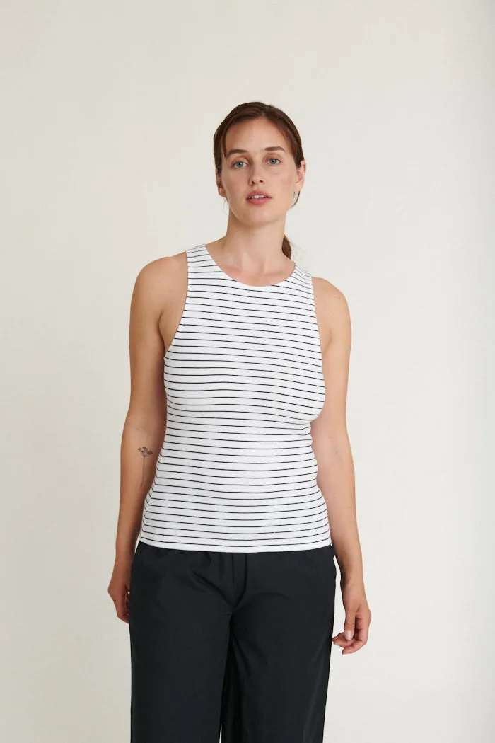 Ludmilla Racing Tank - Bright white / black