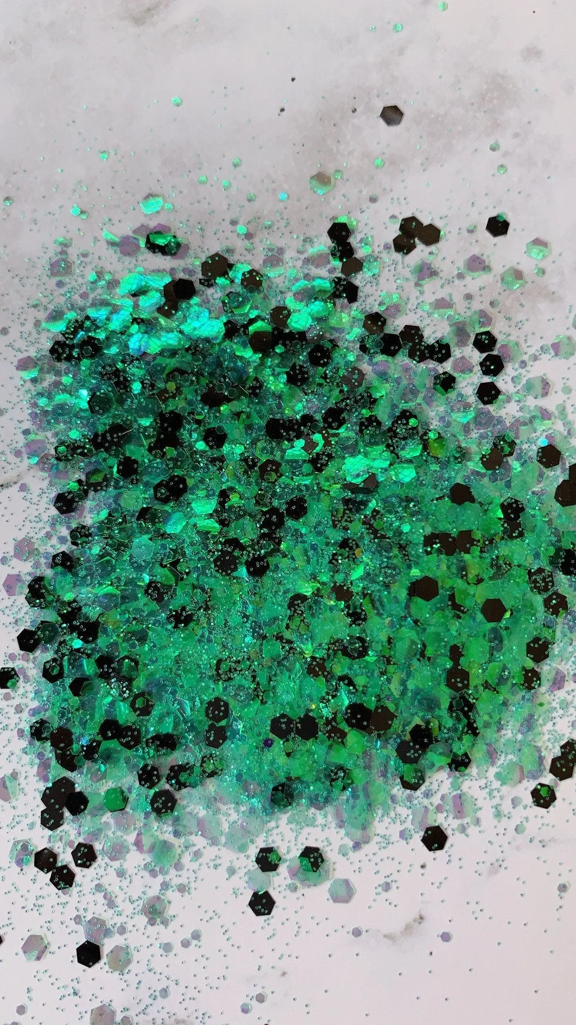 MAGIC green color shift  holographic chunky mix Halloween polyester glitter