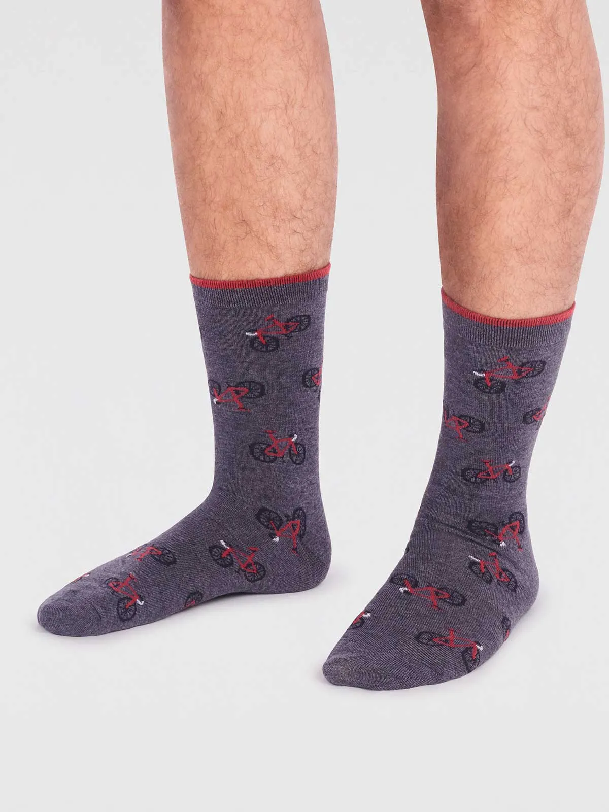 Marquis Bamboo Bike Sock  - Dark Grey Marle