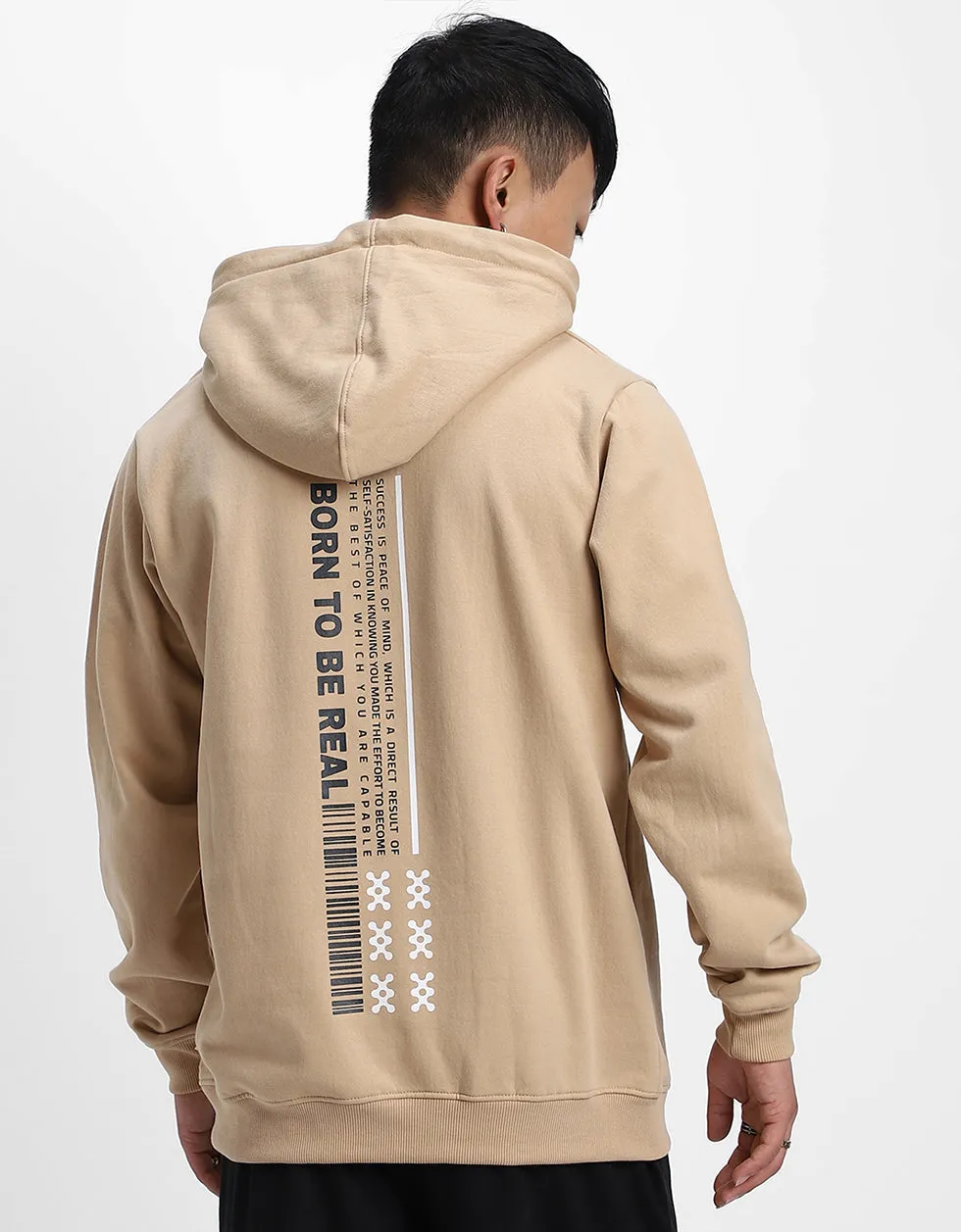 Mens Beige Perfection Print Hoodie: A Masterpiece of Style and Comfort