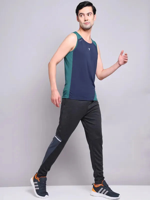 Men Colorblock Slim Fit Scoop Neck Innerwear Vest with TECHNO COOL 