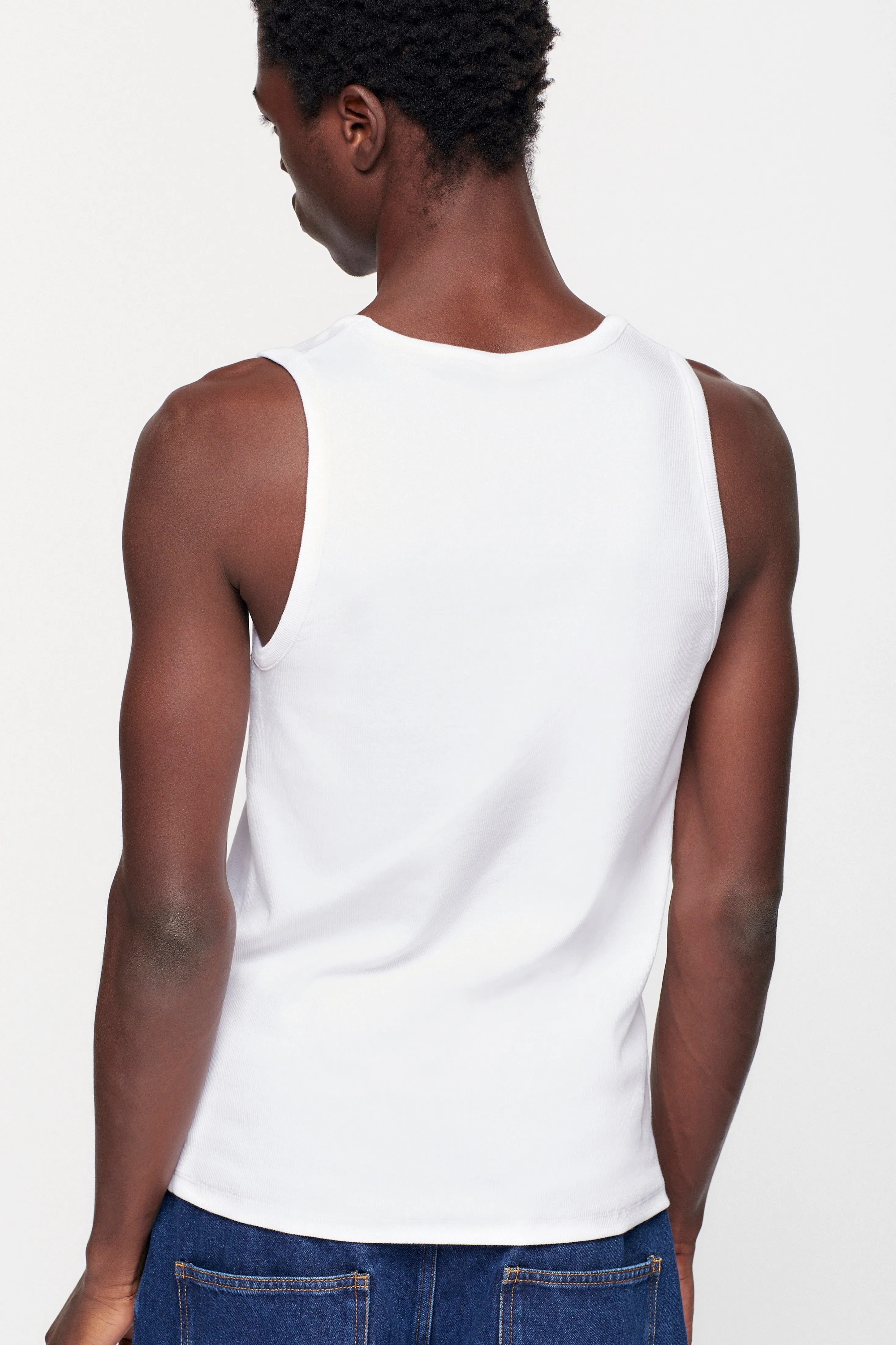 Men's Rib Tank in White