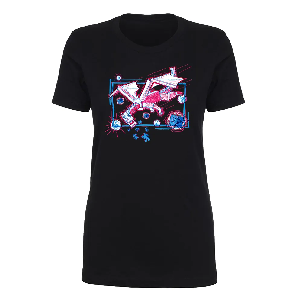 Minecraft Acid Sketch Ender Dragon Women's Short Sleeve T-Shirt