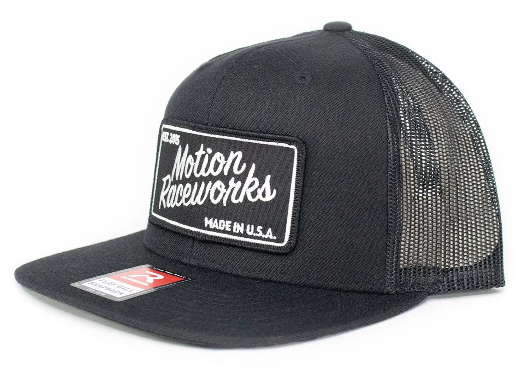 Motion Heritage Flat Bill Hat Black/Black Snapback